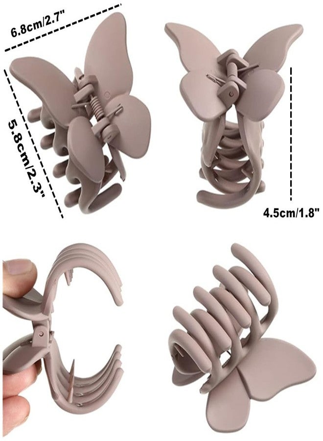 ALIMITOPIA Butterfly Hair Claw Clip Non Slip Matte Hairpin Barrette Headdress Bobby Pins Headwear Hair Jaw Clamp Clip Accessories for Women Girl Thick Thin Hair(Medium 2.7 inches;9pcs) - Image 2